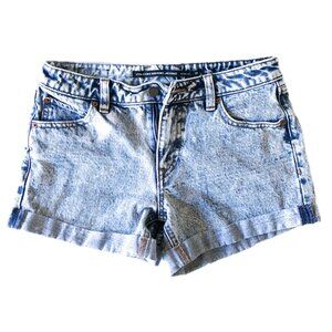 Volcom Low Rise Boyfriend Denim Jean Shorts Acid Wash. Womens size 25